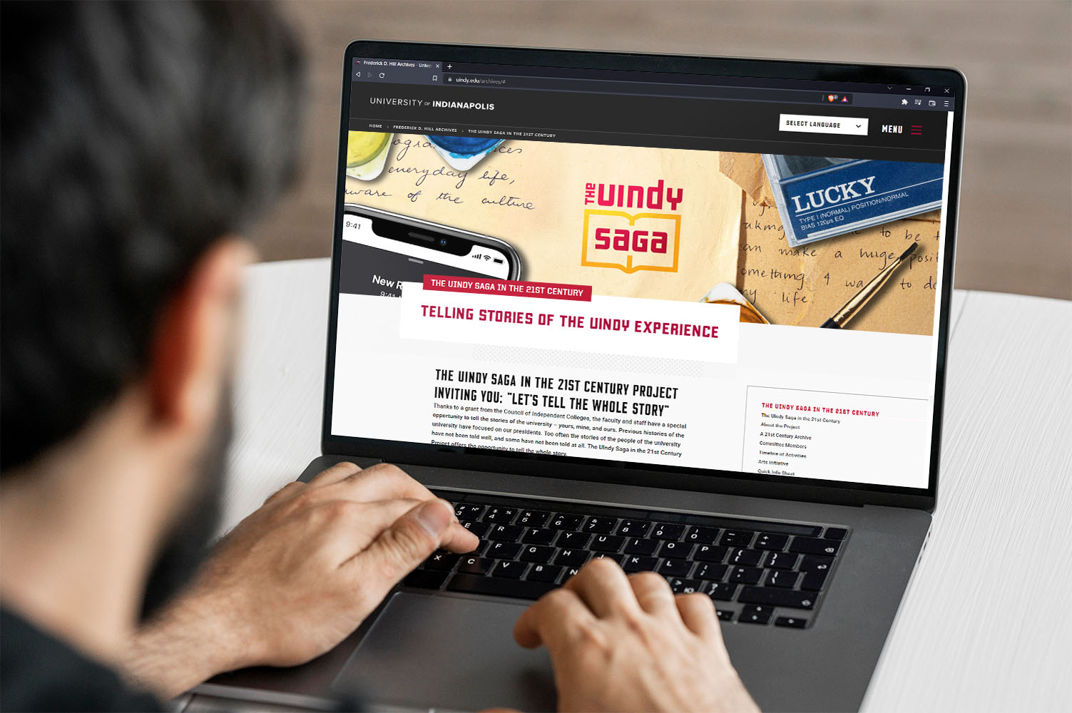The UIndy Saga Webpage